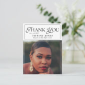 Chic afstudeertijdschrift foto afstudeerbedankje briefkaart (Staand voorkant)