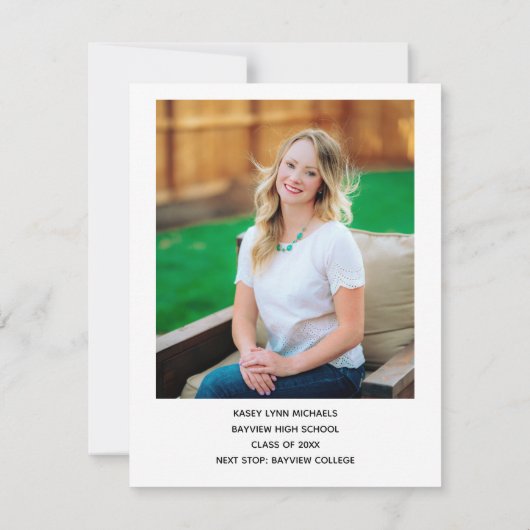 Chic Afstuderen 2025 Senior Full Photo Afstuderen Aankondiging (Achterkant)