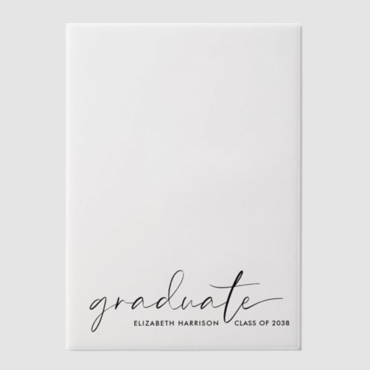 Chic Afstuderen Aankondiging Vellum Overlay (Voorkant)
