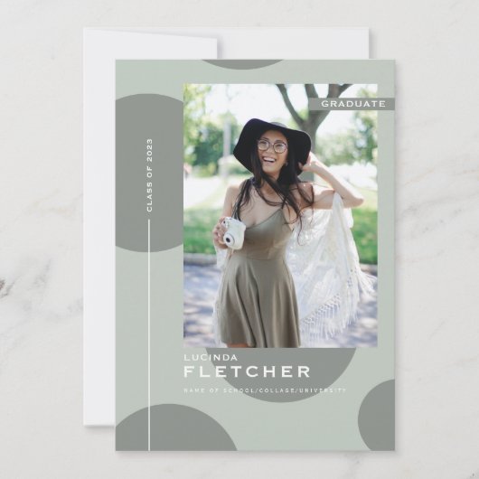 Chic Afstuderen Afstuderen fotosjabloon Aankondiging (Voorkant)