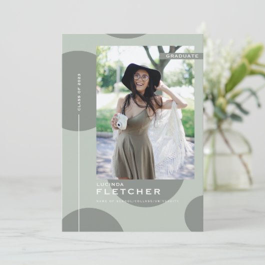 Chic Afstuderen Afstuderen fotosjabloon Aankondiging (Staand voorkant)