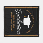 Chic Afstuderen Black Gold persoonlijke 2023-klass Fleece Deken (Voorkant (Horizontaal))