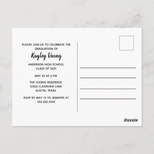 Chic Afstuderen Foto 2025 Afstuderen Aankondiging Briefkaart (Achterkant)