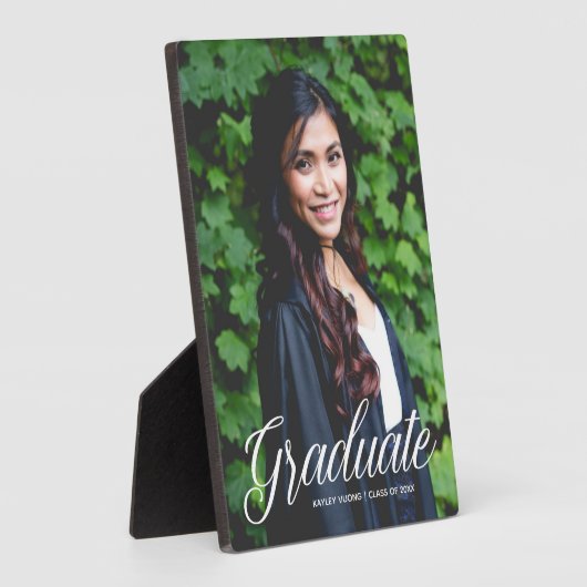 Chic Afstuderen Foto 2025 Afstuderen Keepsake Gift Fotoplaat (Zijkant)