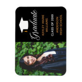 Chic Afstuderen foto 2025 Black Gold aankondiging Magneet (Verticaal)