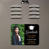 Chic Afstuderen foto 2025 Black Gold aankondiging Magneet