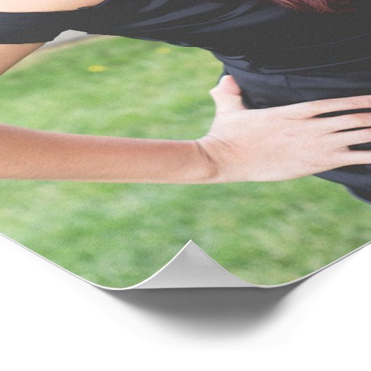 Chic Afstuderen Foto 2025 Zwart Afstudeerfeest Poster (Hoek)