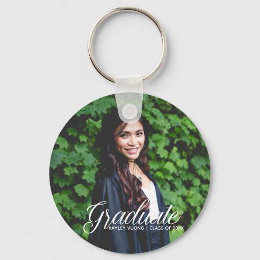 Chic Afstuderen Foto Custom 2025 Afstuderen Sleutelhanger (Voorkant)