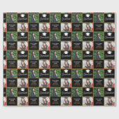 Chic Afstuderen Foto Custom Zwart Goud Afstuderen Cadeaupapier (Vlak)