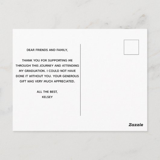 Chic Afstuderen foto Dank u Afstuderen Briefkaart (Achterkant)