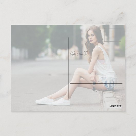 Chic Afstuderen Foto Dank u Manuscript bekleding Briefkaart (Achterkant)