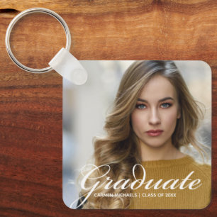 Chic Afstuderen foto Gepersonaliseerde 2025 Afstud Sleutelhanger
