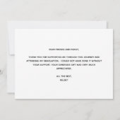 Chic Afstuderen foto Modern Custom Afstuderen Bedankkaart (Achterkant)