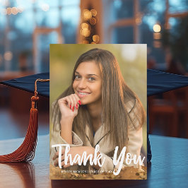Chic Afstuderen foto Modern Custom Afstuderen Bedankkaart