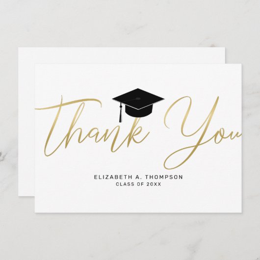 Chic Afstuderen Gold Pet - Dank u wel Bedankkaart (Voorkant / Achterkant)