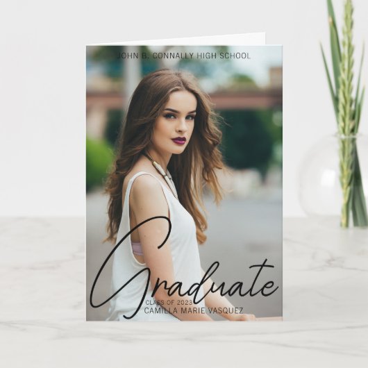 Chic Afstuderen handgeschreven script voor foto's  Aankondiging (Voorkant)