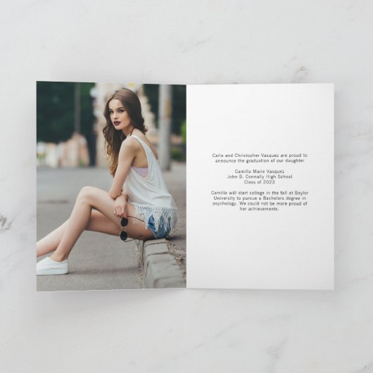 Chic Afstuderen handgeschreven script voor foto's  Aankondiging (Binnen)