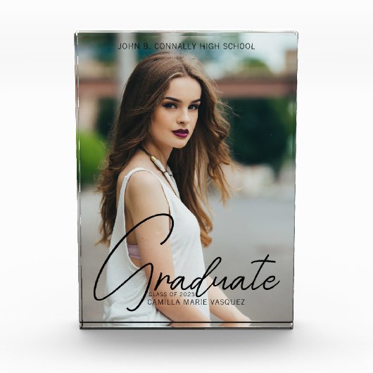 Chic Afstuderen handgeschreven zwarte Manuscript b Fotoblokken (Voorkant)