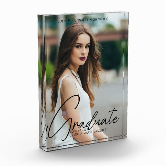 Chic Afstuderen handgeschreven zwarte Manuscript b Fotoblokken (Links)