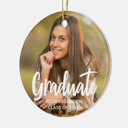 Chic Afstuderen het Moderne Afstuderen van de Foto Keramisch Ornament (Links)