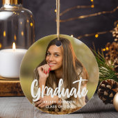 Chic Afstuderen het Moderne Afstuderen van de Foto Keramisch Ornament