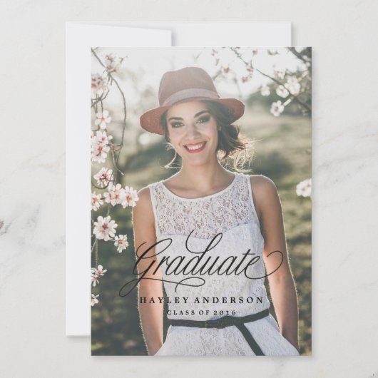 CHIC AFSTUDEREN INVITATION baby roze Kaart (Voorkant)