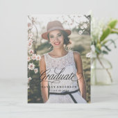 CHIC AFSTUDEREN INVITATION baby roze Kaart (Staand voorkant)