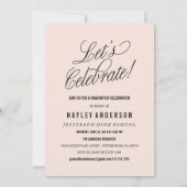 CHIC AFSTUDEREN INVITATION baby roze Kaart (Achterkant)