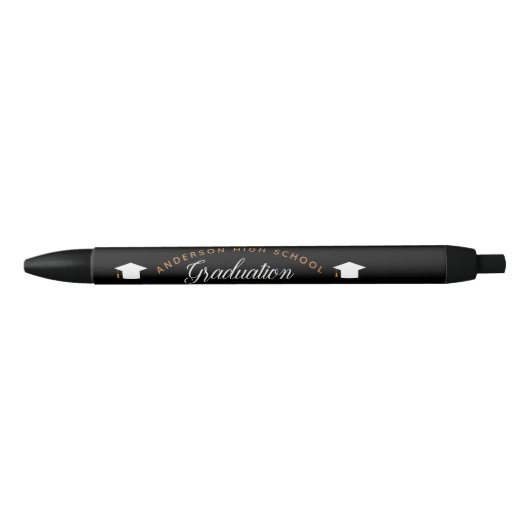 Chic Afstuderen Keepomwille Black Gold Custom Scho Zwarte Inkt Pen (Voorkant)