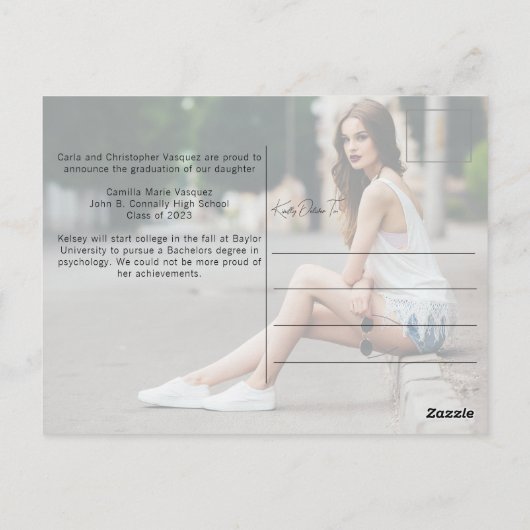 Chic Afstuderen met handgeschreven scriptbedekking Briefkaart (Achterkant)