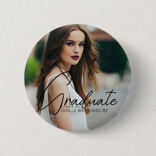 Chic Afstuderen met handgeschreven scriptbedekking Ronde Button 5,7 Cm