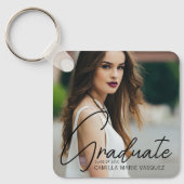 Chic Afstuderen met handgeschreven scriptbedekking Sleutelhanger (Voorkant)