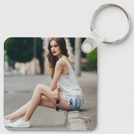 Chic Afstuderen met handgeschreven scriptbedekking Sleutelhanger (Achterkant)