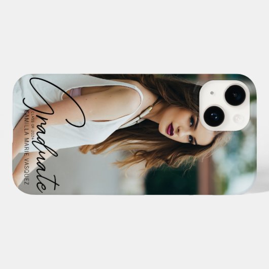 Chic Afstuderen Photo Black Script-Afstuderen Case-Mate iPhone Case (Achterkant (horizontaal))