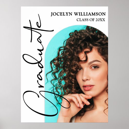 Chic Afstuderen Script Arch Foto Poster (Voorkant)