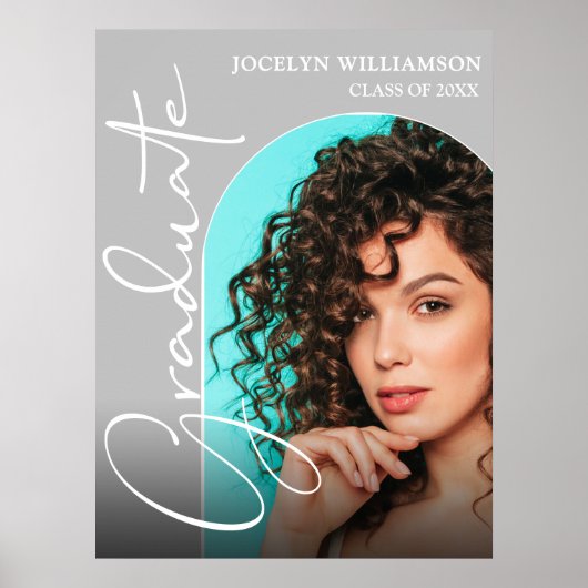 Chic Afstuderen Script Arch Foto Poster (Voorkant)