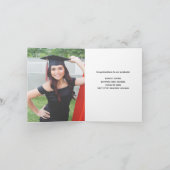 Chic Afstuderen wit script overlay foto gevouwen Aankondiging (Binnen)