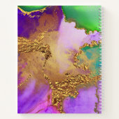 Chic agaat waterverf glam goud paarse aqua groen notitieboek (Achterkant)