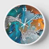 Chic agaat waterverf zilveren turquoise sinaasappe (Voorkant)