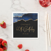 Chic Agate Geode Blue Gold 60e verjaardag Servet (Insitu)