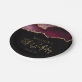 Chic Agate Geode Burgundy Gold 18th Birthday Party Papieren Bordje (Gekanteld)