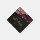 Chic Agate Geode Burgundy Gold 18th Birthday Party Servet (Hoek)