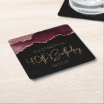 Chic Agate Geode Burgundy Gold 40th Birthday Party Kartonnen Onderzetters<br><div class="desc">Deze chic, glamoureus papier op de 40ste verjaardag is voorzien van een waterverf afbeelding van een geo van een geit in de schaduw van geweerrood met faux gouden glitter hoogtepunten. De woorden "40th Birthday" staan in faux Gold glitter in een decoratief modern handschrift. Pas hen met de naam van de...</div>