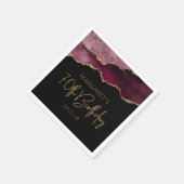 Chic Agate Geode Burgundy Gold 70e verjaardag Servet (Hoek)