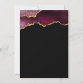 Chic Agate Geode Burgundy Gold Wedding Uitnodiging (Achterkant)