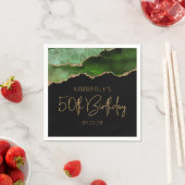 Chic Agate Geode Green Gold 50th Birthday Servet (Insitu)