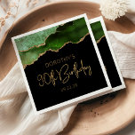 Chic Agate Geode Green Gold 90th Birthday Party Servet<br><div class="desc">Deze griezelige,  glamoureuze 90ste verjaardagsartikelen voorzien van een waterverf afbeelding van een georgide in groene tinten met faux goudglitter hoogtepunten. De woorden "90th Birthday" staan in faux Gold glitter in een decoratief modern handschrift. Pas het met de naam van de eer en de datum in goudkleurige teksten aan.</div>