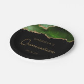 Chic Agate Geode Green Gold Quinceañera Papieren Bordje (Gekanteld)