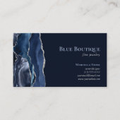 Chic Agate Geode Jewelry Designer Blue Silver Visitekaartje (Voorkant)