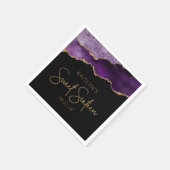 Chic Agate Geode Paars Gold Sweet 16 Birthday Servet (Hoek)